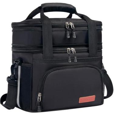 Imagem de Lancheira JOINGO Grande, isolada de dupla camada, expansível, preta