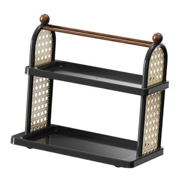 Imagem de Ｂｅｓｇａ Suporte para Canecas de Café, Porta-copos, Porta-canecas, Suporte para Presentes, Decoração, Banheiro, Organizador de Cosméticos para Mesa, Café, Escr, Preto 2 Camadas, Tamanho real