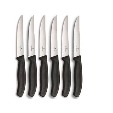 Imagem de Jogo de Facas de mesa para carnes lâmina serrilhada 12cm Victorinox 6 