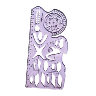 Imagem de Gralara Régua geométrica para ensino de matemática, modelo de medição, réguas de desenho, régua para aprendizagem, sala de aula, escritório, professor de, Style D