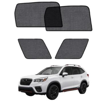 Imagem de Toldo de janela de carro para Subaru Forester 2019-2024, pacote com 4 protetores de sol de malha magnética para janelas dianteiras e traseiras, proteção UV e sombra de carro de bebê para cochilo