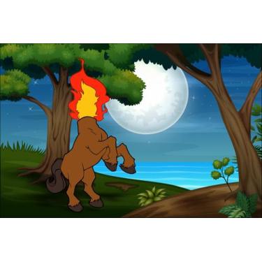 Imagem de Painel de Lona Mula Sem Cabeça Floresta Encantada Folclore - Fabrika d