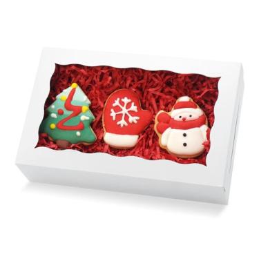 Imagem de Caixas de biscoitos XINHPKGG 50 unidades com janela 20x13x5cm brancas