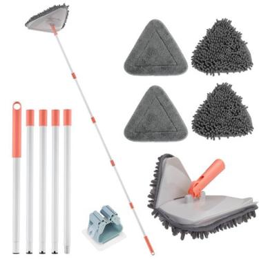 Imagem de Esfregão de limpeza de parede RONSUNG Triangle com cabo de 82" de comp