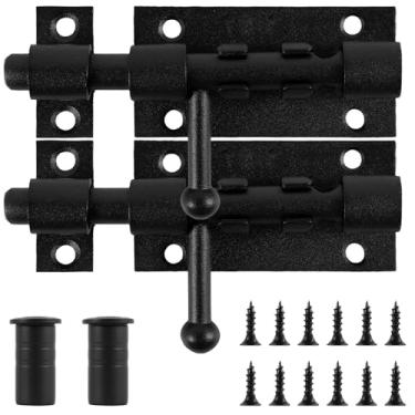 Imagem de 2 peças de parafuso deslizante, parafuso de barril, trava de aço inoxidável, trava de porta resistente, parafuso de barril, trava deslizante para porta, trava de portão para portas externas, galpões