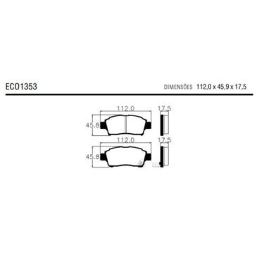 Imagem de Pastilha de freio dianteira c/alarme yaris - ECOPADS