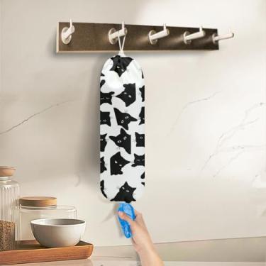 Imagem de Suporte de saco de plástico para gatos, suporte de sacola de compras, presentes para amantes de gatos, suportes de bolsa organizadora de plástico para compras, organizador de sacos de lixo para carro