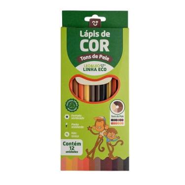 Imagem de Lápis de Cor Hexagonal Ecológico Tons de Pele  Caixa com 12 Unidades L