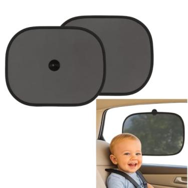 Imagem de Kit 2 Protetor Solar Para o Carro Par Lateral Com Ventosas Dobrável e Portátil Proteção UV Para Bebês e Crianças Premium