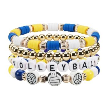 Imagem de Jocbean Pulseira de vôlei feminina empilhável acessórios de vôlei joias