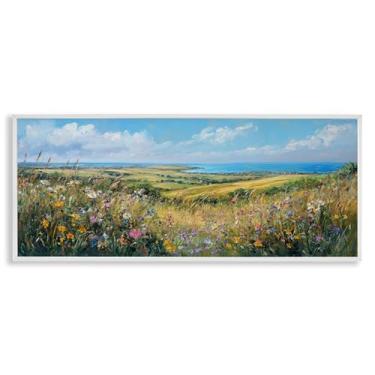 Imagem de Stupell Industries Away in a Valley Landscape Arte giclée emoldurada preta, design por Petal Prints Design, 25 x 61 cm