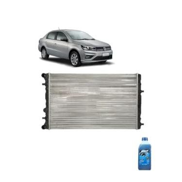Imagem de Kit Radiador VW Gol Voyage 1.0 1.6 09>C/Ar + Aditivo Radiador Visconde RV Cool Azul