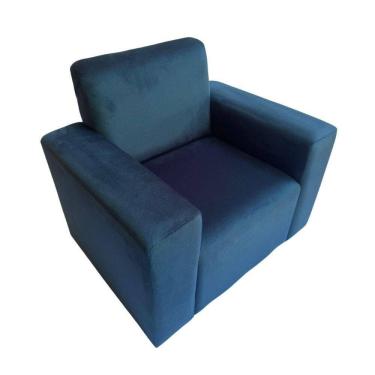 Imagem de Mini Sofa Infantil Poltrona Criança Estofado Com Personagem Azul