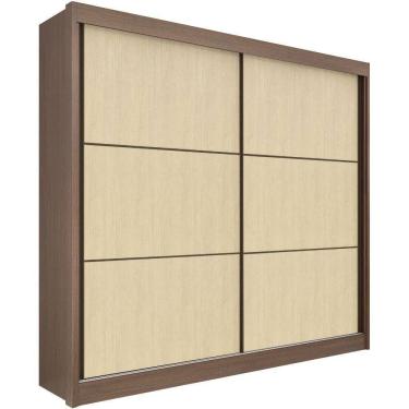 Imagem de Guarda Roupa Cancun Castanho Linho 2 Portas 6 Gavetas D?doro