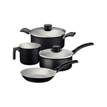 Imagem de Jogo de Panelas Tramontina Turim 4 Peças em Alumínio Antiaderente Starflon Max Preto