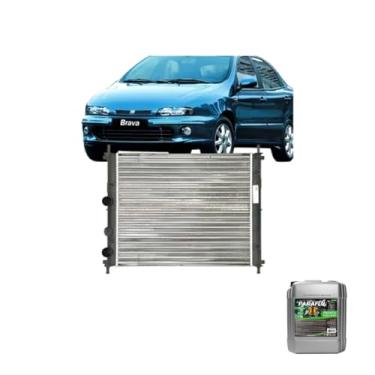 Imagem de Kit Radiador Brava 1.6 16V 2000/2001 Com Aditivo Concentrado ParaFlu Verde 20LT