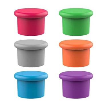 Imagem de Rolhas de garrafa de silicone, vedação segura reutilizável para garrafas de vinho, óleo e água, pode ser lavada na lava-louças de grau alimentício, cores sortidas (pacote com 6)