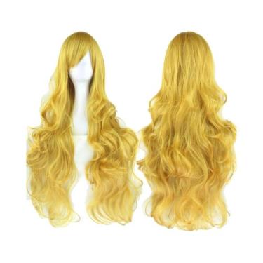 Imagem de Peruca Sintética Longa Cacheada Verde Rosa Preta Para Mulheres, Acessó