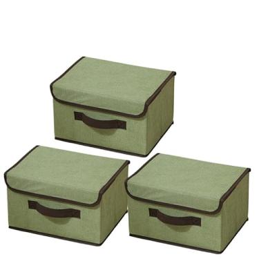 Imagem de KIT 2/3 Caixas Mutiuso Organizadora Colors Dobravel para armarios, guarda roupas(2 P + G, VERDE (3 UNIDS))