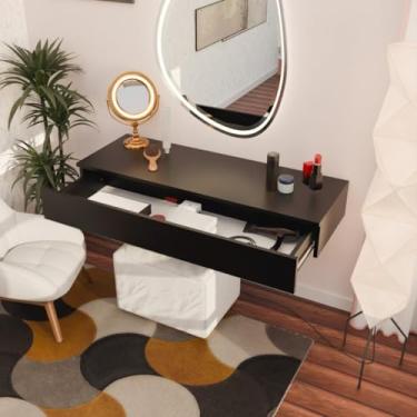 Imagem de Bancada Suspensa Penteadeira 100cm Com Corrediças Telescopicas(Preto)