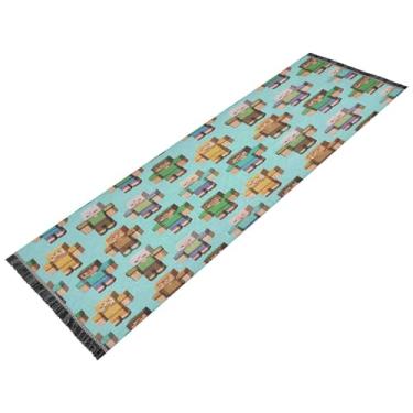 Imagem de JUZIHAI Tapete de corredor de 6 x 1,8 m, tapete antiderrapante lavável tipo linho, tapete longo macio para quarto, cozinha, entrada, lavanderia, decoração de lavanderia