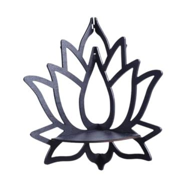 Imagem de Ｂｅｓｇａ Prateleira de canto em formato de lótus, expositor para decoração de casa, estilo boêmio, em madeira, com suporte de parede para corredor.