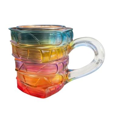 Imagem de Caneca De Vidro Pintada Em Formato De Livro,Vidro 3D 150 ml Pintado Resistente Ao Calor Itens Para Leitores,Caneca de Café em Formato de Livro de Biblioteca para Leitura | Para Leitores, Professores,