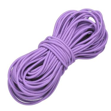 Imagem de PATIKIL Cordão elástico elástico, corda elástica de 1/20.3 cm x 49' de poliéster resistente para caiaque corda elástica para caiaque lona gravata barco barraca acampamento artesanato DIY, rosa-roxo