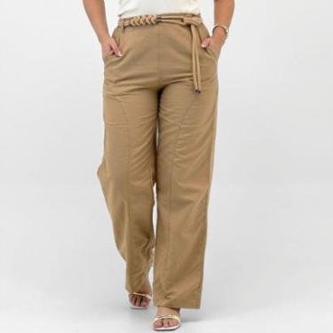 Imagem de Calça Hering Reta Tecido com Cinto Feminina-Feminino