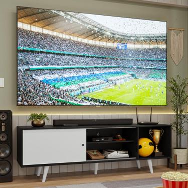 Imagem de Rack para TV até 80 Polegadas 160cm com Pés Preto/Branco Torino Madesa