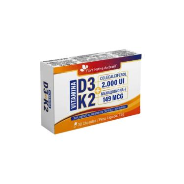 Imagem de Vitaminas D3+K2 D3 2000ui + K2 149mcg 30 caps Flora Nativa-Unissex