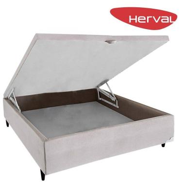 Imagem de Base Cama Box Baú Casal Herval Channel, 46x138x188cm, Bege