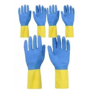 Imagem de Luva Neoprene Bicolor de Segurança Química Alta Resistência EPI Profissional (3,P)