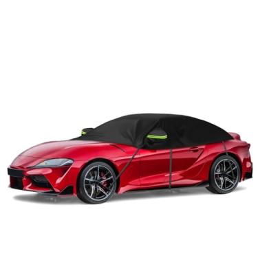 Imagem de Federedevo Capa preta para metade do carro compatível com Toyota GR Supra 2020-2025, capas protetoras para carroceria de carro à prova de vento, à prova de poeira, resistente a UV, proteja seu