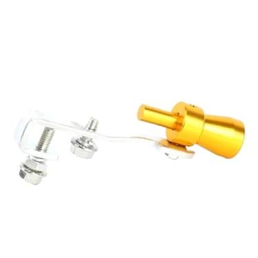 Imagem de Tubo de escape universal de alumínio turbo som tubo apito carro válvula de sopro bov ponta simulador apito (ouro, médio)