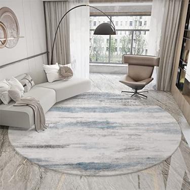 Imagem de Tapete abstrato moderno para sala de estar quarto almofada de mármore redondo tapete circular abstrato tapete lavável, B, diâmetro 120 cm/3,9 pés
