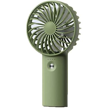 Imagem de AEWFRRV Ventilador pequeno móvel ventilador portátil mini ventilador de mesa USB ventilador elétrico 3 engrenagens ajuste silencioso com recarregável para viagens de escritório em casa (6000mAh) yubin1993 (cor: verde floresta)