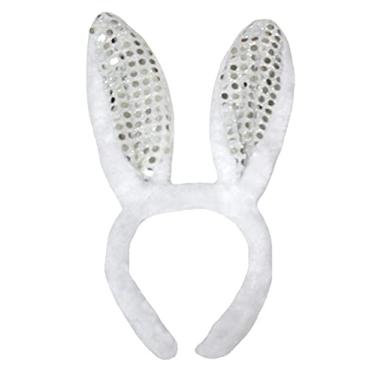 Imagem de Petitebella Tiara de orelha de coelho (branco/lantejoulas brancas, tamanho único)