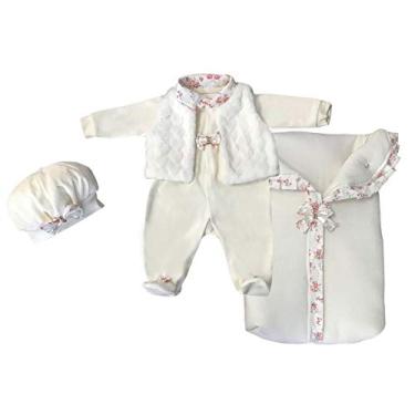 Imagem de Saída Maternidade Menina Inverno Soft Com Saco De Dormir - Balila Baby (Palha, P)