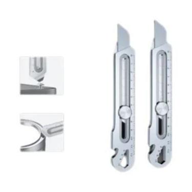 Imagem de Canivete Utilitário Retrátil Multifuncional 6 Em 1 De Aço Inoxidável, 