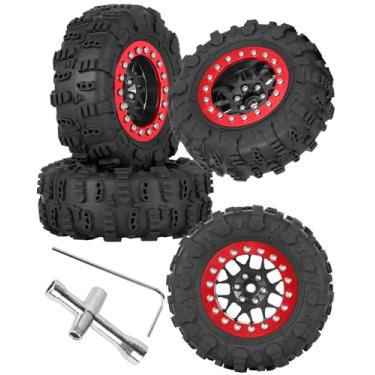 Imagem de hopsupRC 1.3 Beadlock RC Wheel RC Tires for 1/24 1/18 SCX24 FCX24 TRX4M,Aluminum 1.3”Beadlock Wheel Rims Heavy Duty Rim (4PCS) RC Truck Tires Wheels,Black