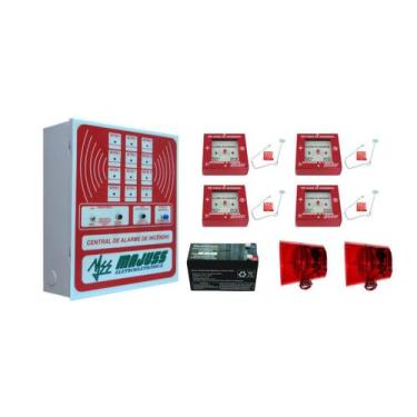 Imagem de Kit Central Alarme Incêndio - Majuss