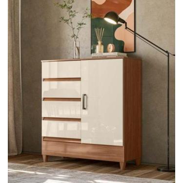 Imagem de Comoda santos andira fit 4g 1pt jequitiba/off white - Santos Andirá, J