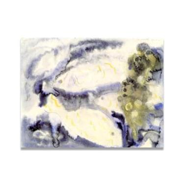 Imagem de LKXGRRSFG Arte de parede em tela de peixe roxo Charles Demuth - reprodução de pintura a óleo abstração geométrica, design de interiores colorido ousado 19,78 x 65 cm sem moldura