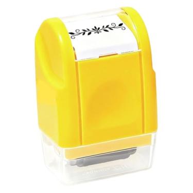 Imagem de Esquirla Carimbo de rolo portátil decorativo com estampa de vinha, compacto e versátil para scrapbooking, desenho, diários, iniciantes e crianças, Amarelo