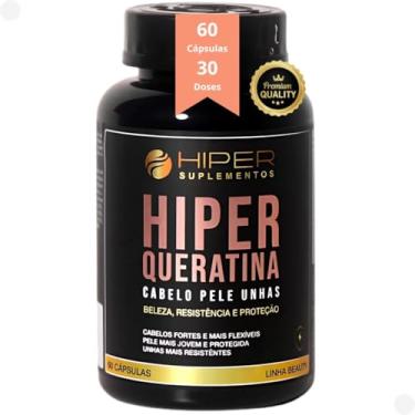 Imagem de Hiper Queratina Cabelos Pele Unhas 60 Cápsulas Com Vitaminas B12 B1 B2 B6 A C E Biotina Cisteína e Magnésio - Hiper Suplementos