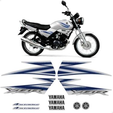 Imagem de SPORTINOX, Kit Adesivos Para Yamaha Ybr 125 2006 Moto Prata + Emblemas