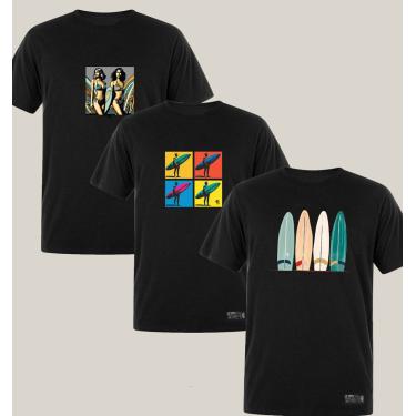 Imagem de Kit 3 Camisetas Masculinas Surf WSS Brasil