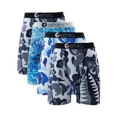 Imagem de Cuecas Boxer Respiráveis Para Homens Em Tamanho Plus, Conjunto De 4 Pe