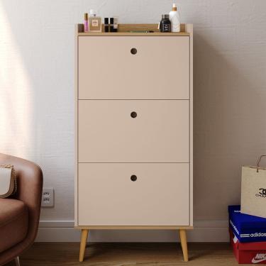 Imagem de Sapateira Dark 3 Gavetas Basculantes Porta Perfumes Sapatos Decoração Quarto Hall Entrada Retrô